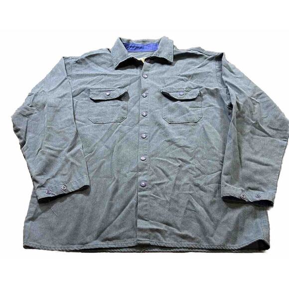 Flame Resistant Oasis Work Shirts Pearl Snap Long Sleeve Cobalt Blue Men’s‎ XL - Picture 1 of 6